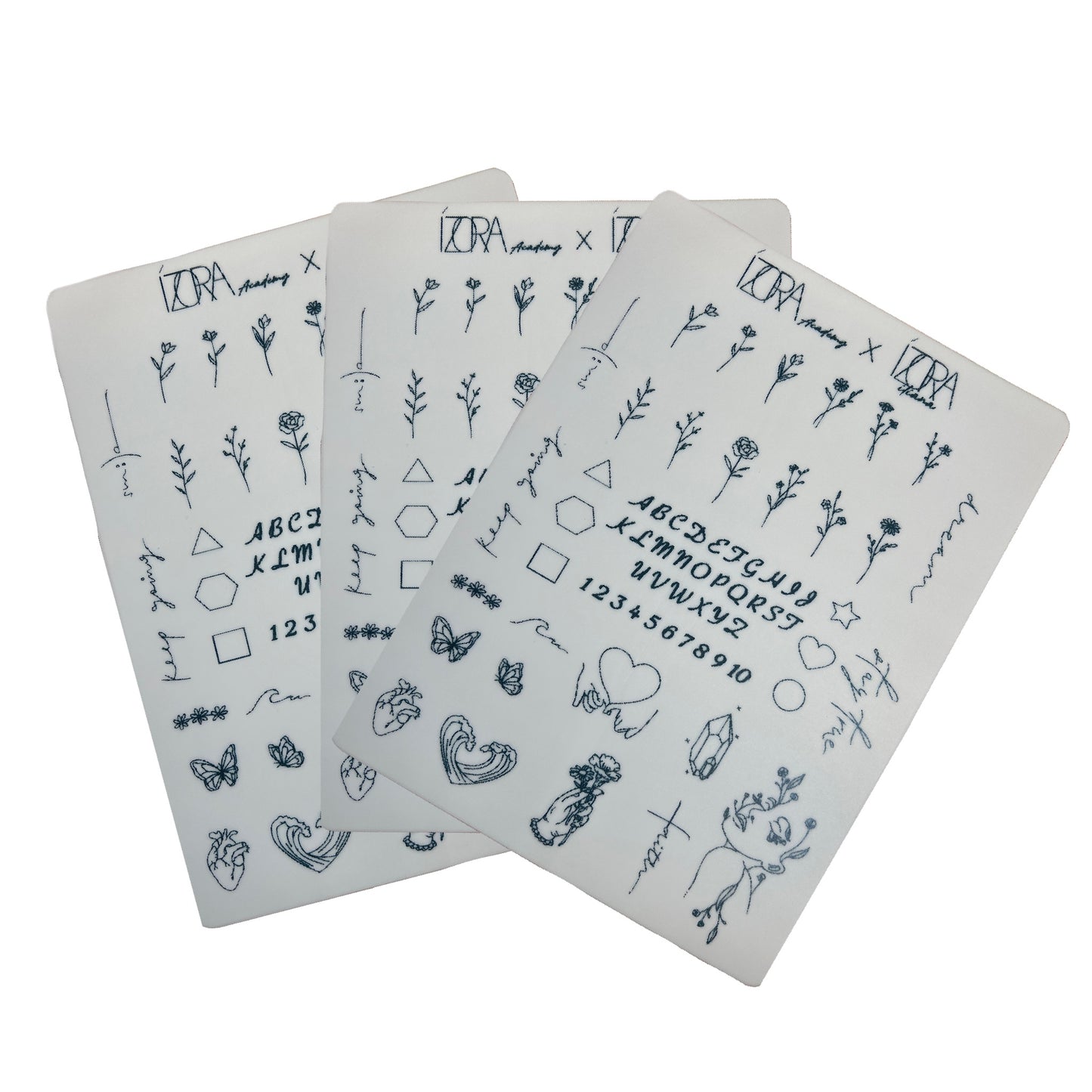 íZORA Tattoo Stencils Fake Skin 3pc