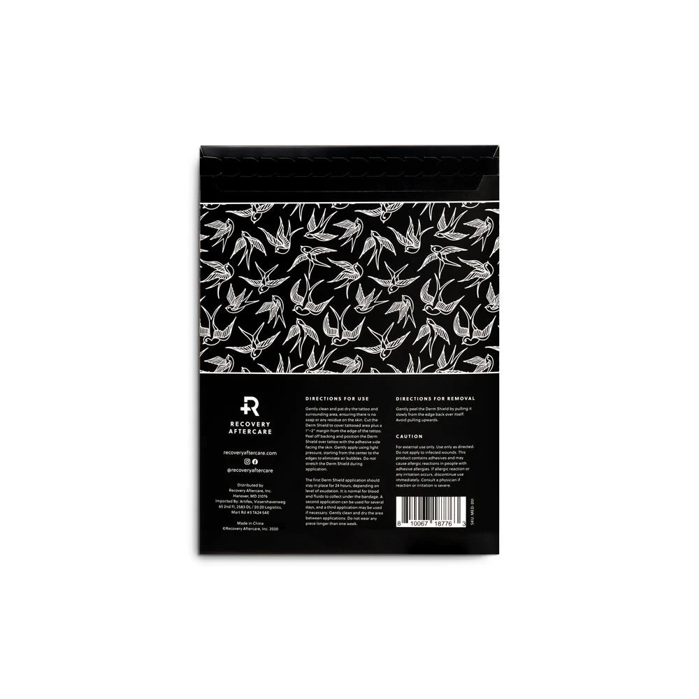 RECOVERY Derm Shield – Tattoo Adhesive Film – 5.9" X 7.9" Sheet pack