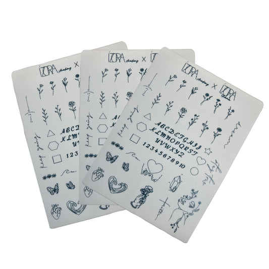 íZORA Tattoo Stencils Fake Skin 3pc
